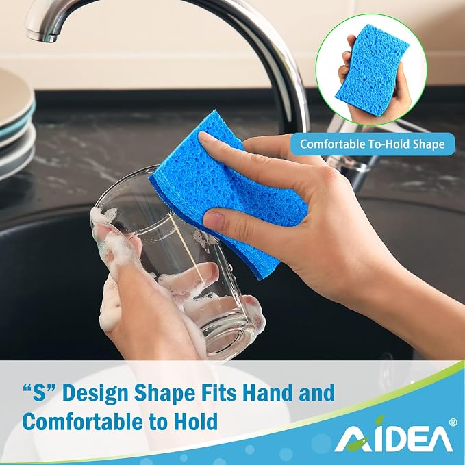 AIDEA Non-Scratch Scrub Sponge-48Count, Sponges Kitchen, Sponges - Image 7