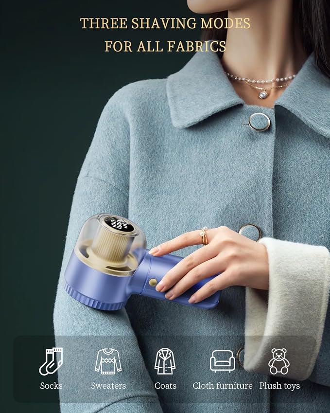Fabric Shaver with Lint Brush, Large Lint Shaver with Digital Display | - Image 5