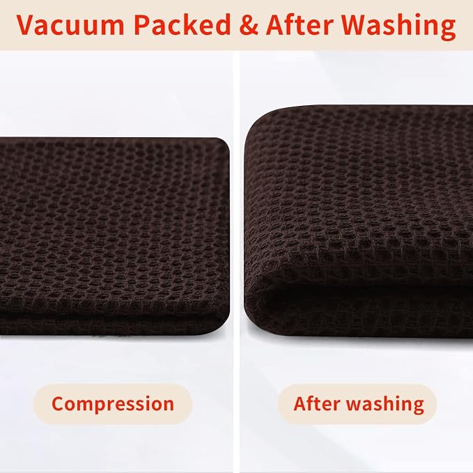 Homaxy 100% Cotton Waffle Weave Kitchen Dish Towels 24-Pack, Dark Brown | 13 x - Image 8