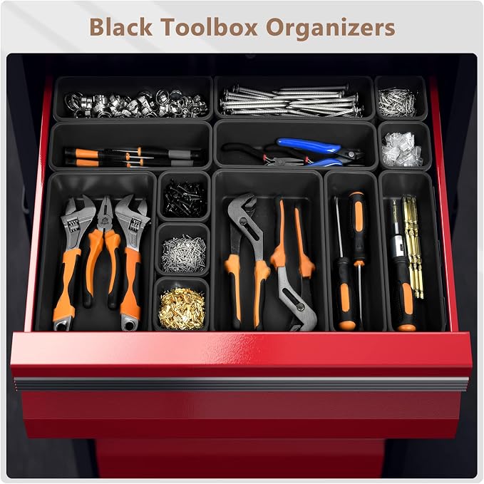 A-LuGei 【 & 5 Size】 Tool Box Organizer Tray Divider Set, 【Black】 - Image 4