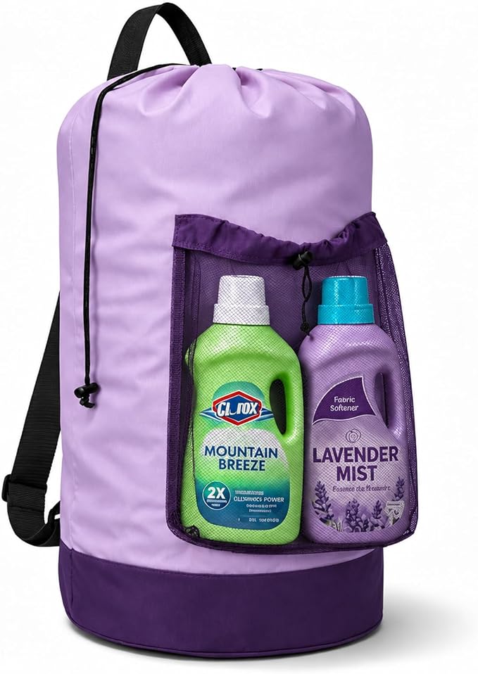Backpack Laundry Bag, Durable polyster Laundry Backpack Bag by Unknown