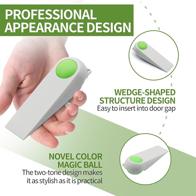 Door Stoppers for Bottom of Door, 2-Combo Pack Beige and Green | Magic Ball - Image 4