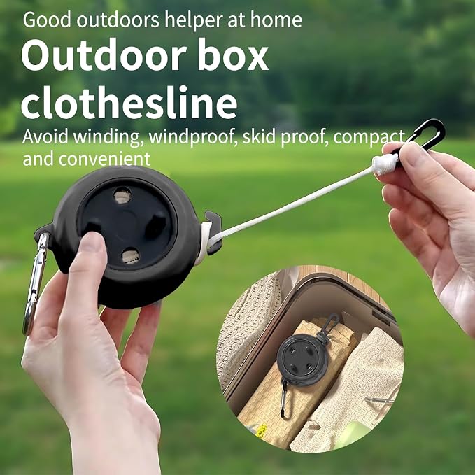 Portable Travel Clothesline Cord, Adjustable 33ft Camping Clothes line - Image 4
