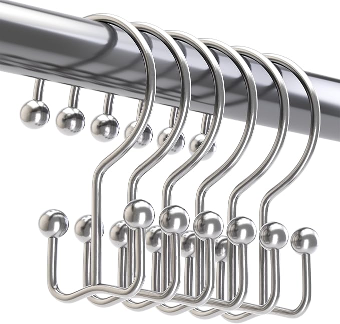 Titanker Shower Curtain Hooks Rings, Rust Resistant Metal Minimalist Simple by Titanker