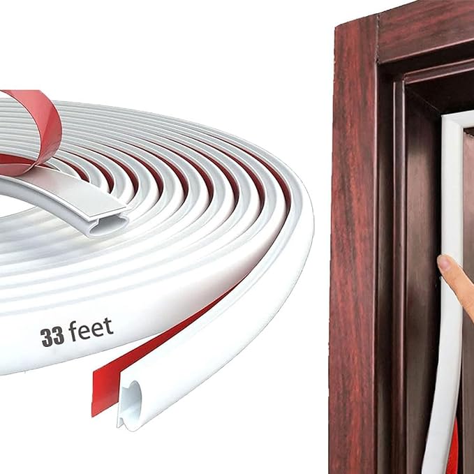 White Rubber Weather Stripping Door Seal Strip, D Shape Door Weather Seal Strip by PUNDIN