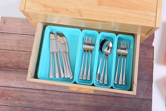 Kutesna 15PCS Interlocking Drawer Organizer, Plastic Desk Organizer Set | - Image 5