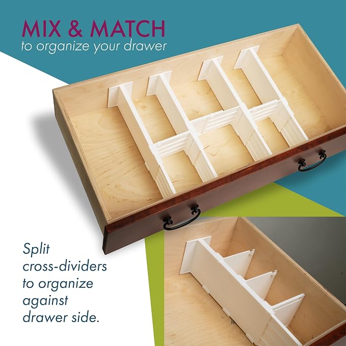 Dial Industries Dresser Drawer Dividers, 4 Pk + 3 Cross Dividers, 4.5" Deep | - Image 3