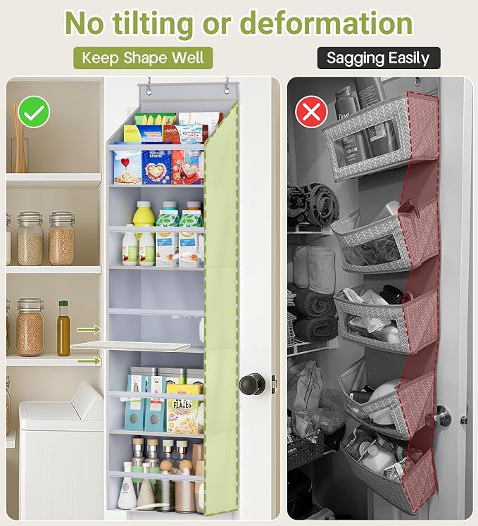 AOODA 4 Pack Over the Door Organizer, Large Capacity Closet Door Hanging - Image 3