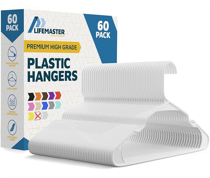 Plastic Clothes Hangers – Heavy Duty Hanger Set, by LIFEMASTER