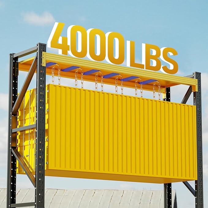 48" W Storage Shelves Heavy Duty, 4000LBS Metal Garage Shelving Units, 4 Tier Adjustable Shelf, Garage Storage Shelves Rack, Industrial Shelving for Warehouse, Basement,48" W x 20" D x 79" H