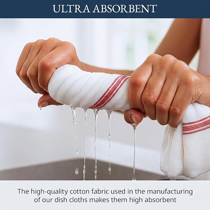 LANE LINEN Kitchen Hand Towels 100% Cotton Absorbent Lint-Free 6 Pack - Image 4