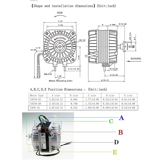Condenser Fan AC Motor YZF6-13,Input Power 33W Output Power 6W Shaded Pole Motor for Refrigerator,Freezer,Small Ventilation Rquipment,UL Approved (120V 60Hz YZF6-13)