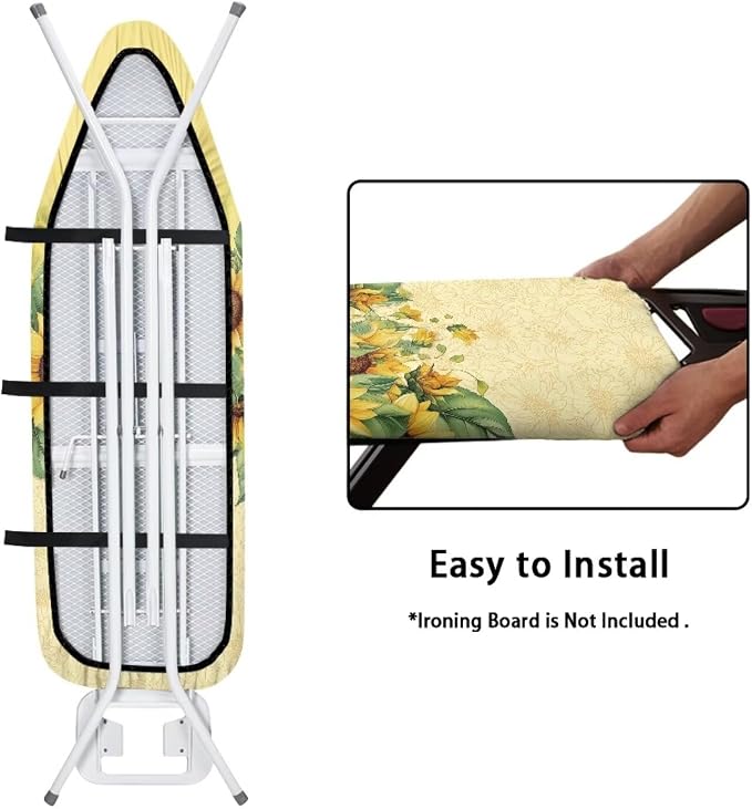 Yellow Sunflower Ironing Board Cover Art Floral Iron Pad Covers Padding - Image 4