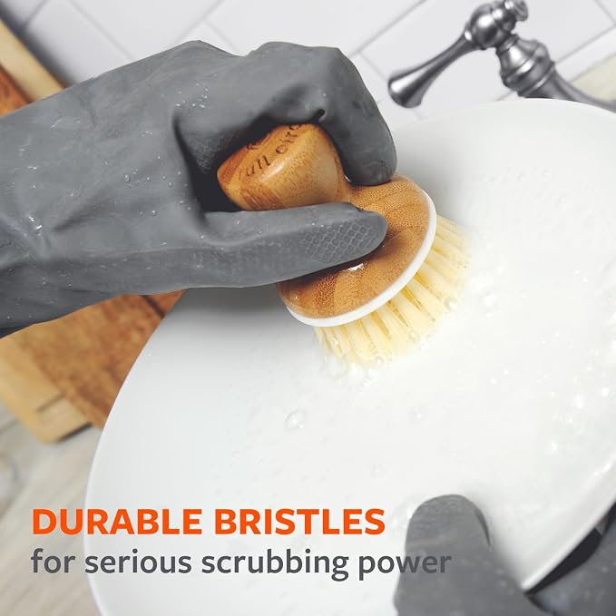 Full Circle Bubbly Palm Brush & Ceramic Soap Dispenser - Image 8