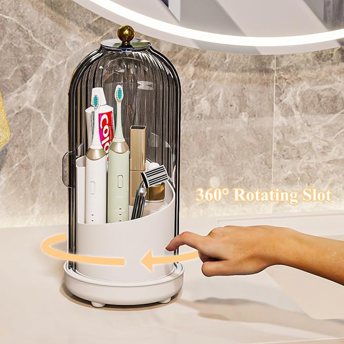 Toothbrush Holder with Drainage Holes Removable Bowl, Waterproof and Dustproof - Image 5