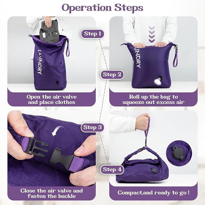 Travel Laundry Bag, Vacuum Compression Dirty Clothes Travel Bag - Image 6