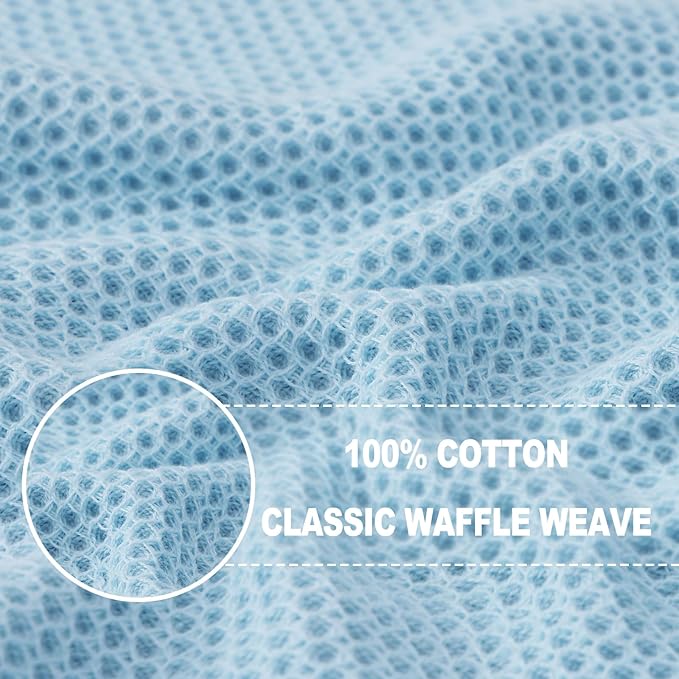 Homaxy 100% Cotton Waffle Weave Kitchen Dish Towels 6-Pack, Sky Blue | 13 x 28 - Image 2