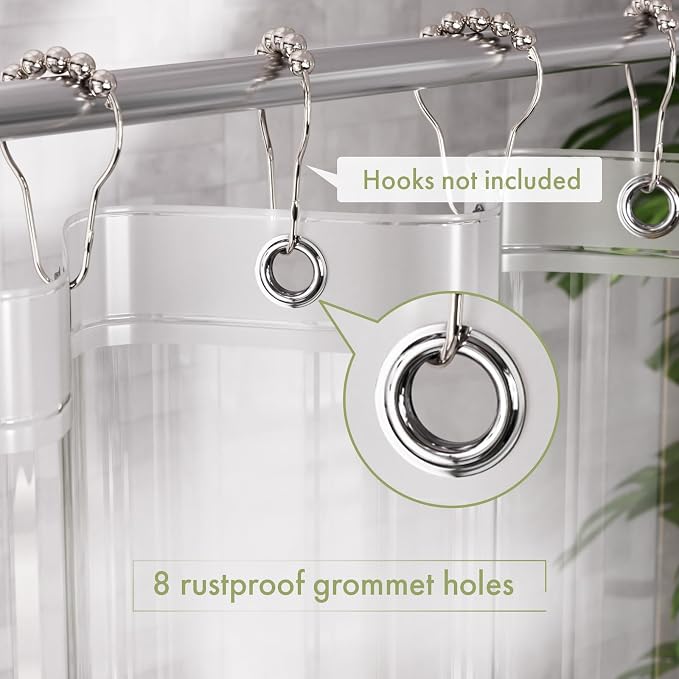 AmazerBath Shower Curtain Liner Stall, 48x72 Clear Shower Curtain Liner - Image 4