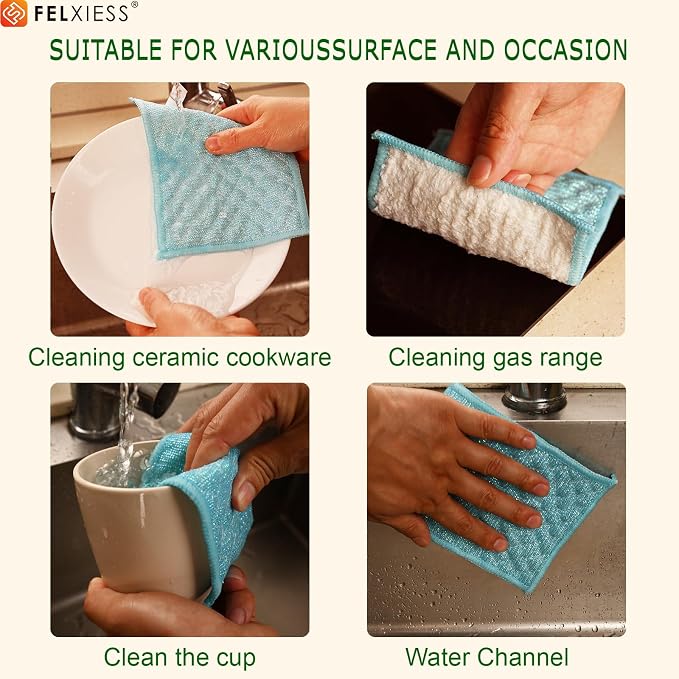 Blue Microfiber Scrubbing Pads, Non-Scratch - Image 3