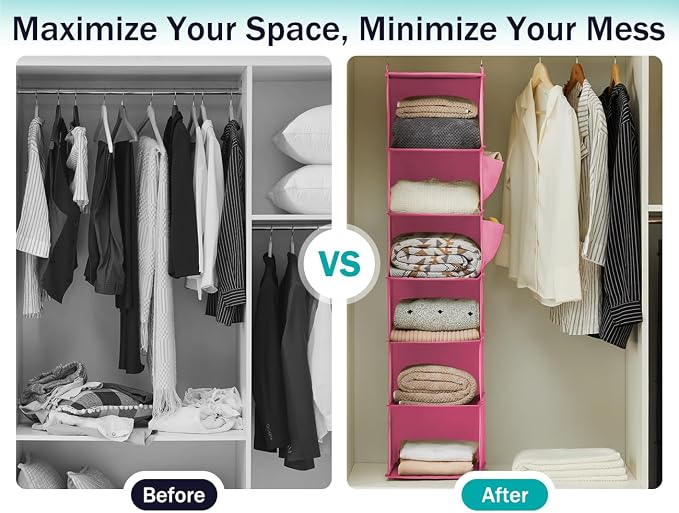 YOUDENOVA Hanging Closet Organizer and Storage, Clothes Organizer - Image 5