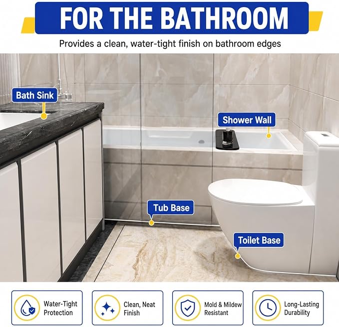 Transparent Shower Threshold Water Dam, 39 in Sink Splash Guard | Flexible - Image 6