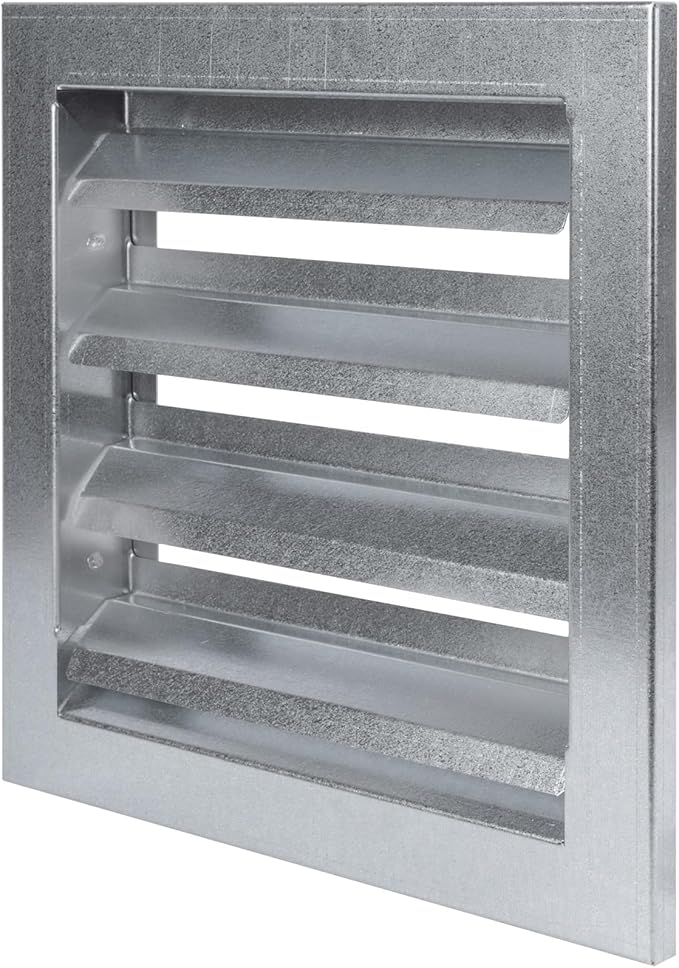 Repa Market 9" x 9" Inch Heavy Duty Galvanized Steel Exhaust Vent - Air Intake Wall Louvered Vent Grille - Outdoor/Indoor HVAC Vent Register - HVAC Crawl Space Durable Air Gable Vent