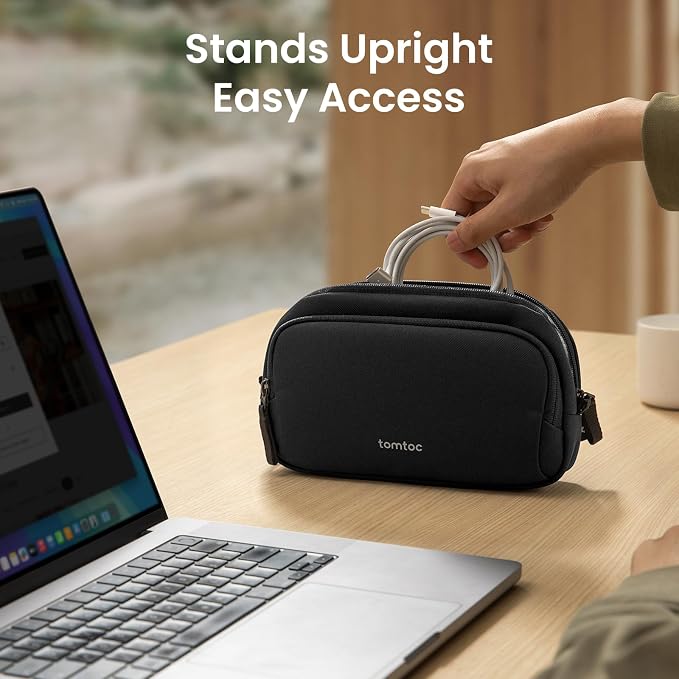 tomtoc Electronic Organizer Travel Case, Dual Compartment Tech Organization | - Image 3