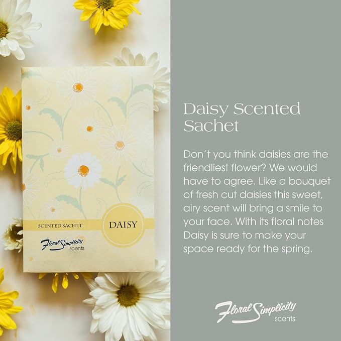Daisy Scented Sachets Pack of 6, Spring and Summer - Image 2