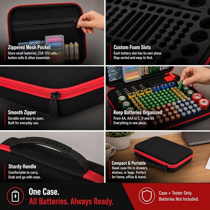 ALKOO 136+ Battery Organizer Storage Case - Image 4