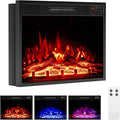 Tangkula 23" Electric Fireplace, 5,000 BTU Fireplace Insert with Remote Control, 3 Flame Colors & Brightness Levels, Recessed Fireplace Heater with 1-8H Timer, Thermostat & Overheat Protection