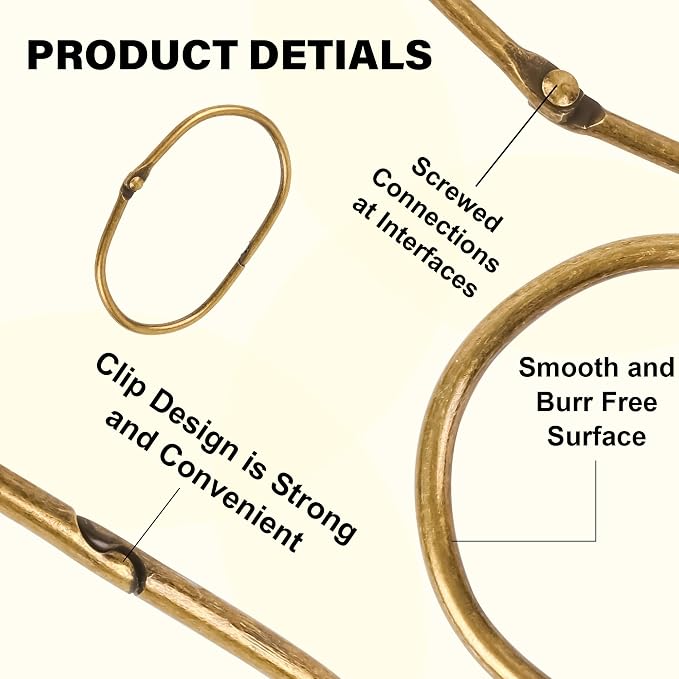 30Pcs Shower Curtain Hooks, Metal Oval Shower Curtain Hooks Roman Rings - Image 2