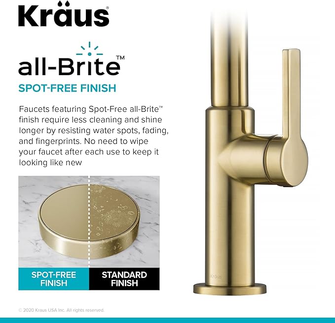 KRAUS Champagne Bronze 20 in Pull Down Kitchen Faucet KPF-2821SFACB | - Image 3