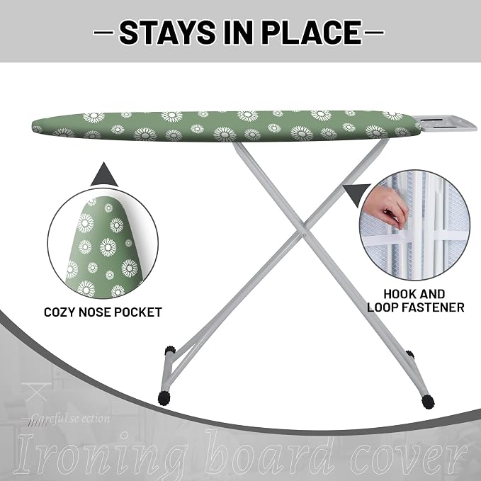 Extra Thick Ironing Board Cover and Pad, 15x54 Ironing Board Cover, Resist - Image 3
