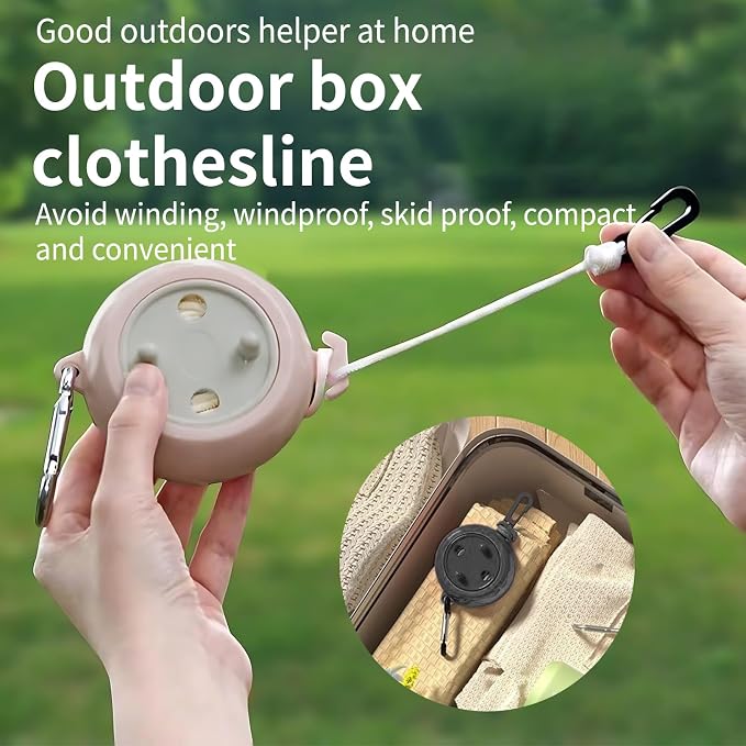 Portable Travel Clothesline Cord, Adjustable 33ft Camping Clothes line - Image 4