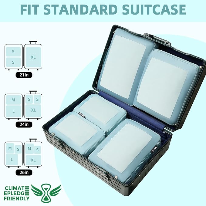 BAGAIL 4 Set/6 Set/8 Set Compression Packing Cubes Travel Accessories - Image 7