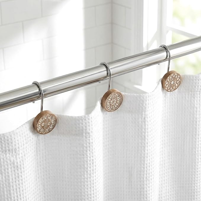 BreezeHug 12 Pcs Boho Shower Curtain Hooks Decorative Shower Curtain Hanger - Image 5