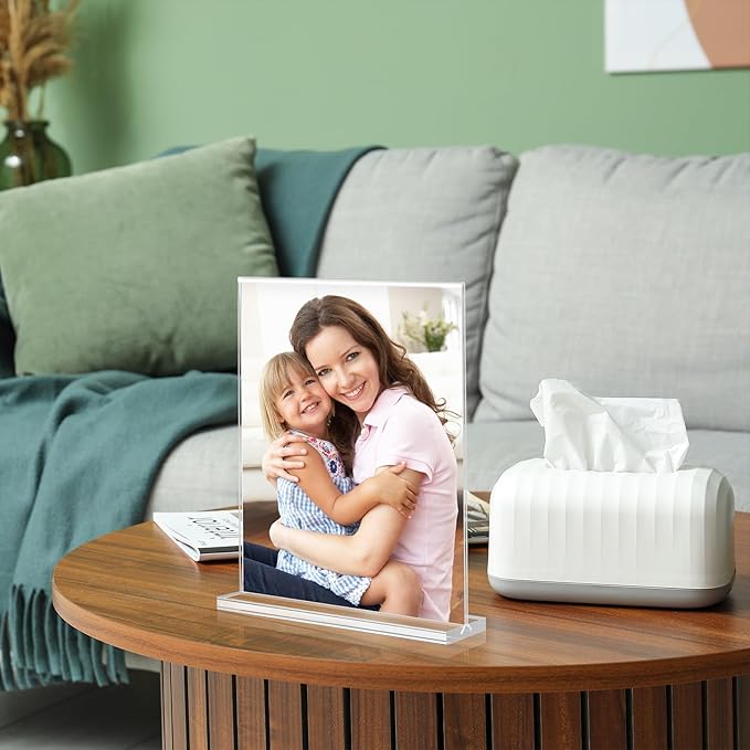 Acrylic Sign Holder 8.5 x 11 10 Pack, Double-Sided Clear Sign Holder Plastic Stands for Display, Table Sign Stands, T Shape Flyer Holder