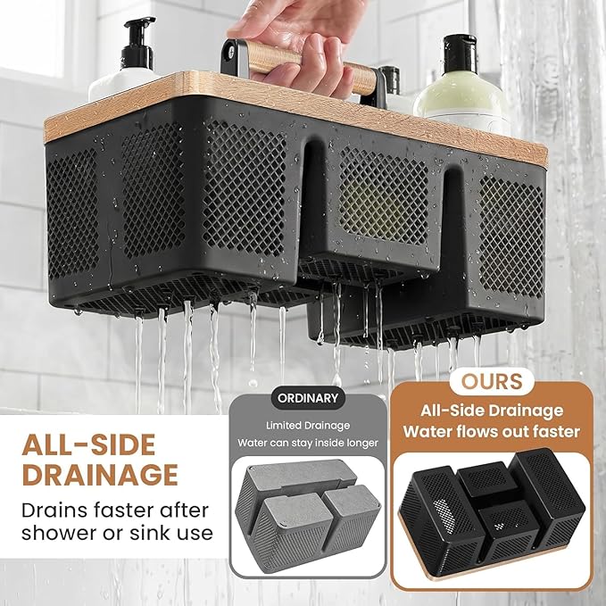 BYUNER Plastic Shower Caddy Dorm: Portable Hard Shower Basket - Image 3