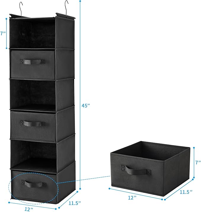 MAX Houser 6 Tier Foldable Hanging Closet Organizer - Image 3