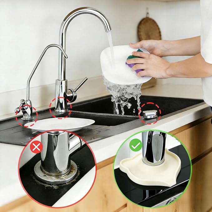 Compact Silicone Kitchen Sink Faucet Splash Proof Mat, Tap Water Diversion - Image 5