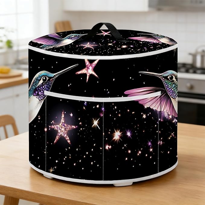 Air Fryer Dust Cover with Top Handle and Storage Bag, Compatible with Rice Cookers, Pressure Cookers, Slow Cookers and Air Fryers, Available in 3-Quart, 6-Quart and 8-Quart Sizes.