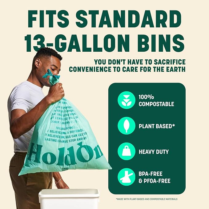 HoldOn Compostable Tall Kitchen Drawstring Bags - Image 2