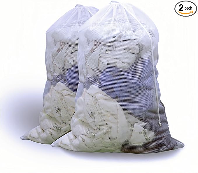 2-Pack Large Mesh Laundry Bag, 27x36 Inch White by Unknown