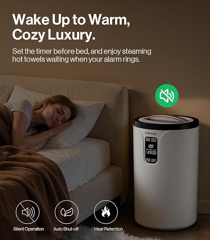 Towel Warmer, 20L Hot Towel Warmers for Bathroom with 24H Timer, Temperature Adjustable, LED Display, Auto Shut Off, Even Heated for Oversized Towels, Bathrobes, Valentine Gifts