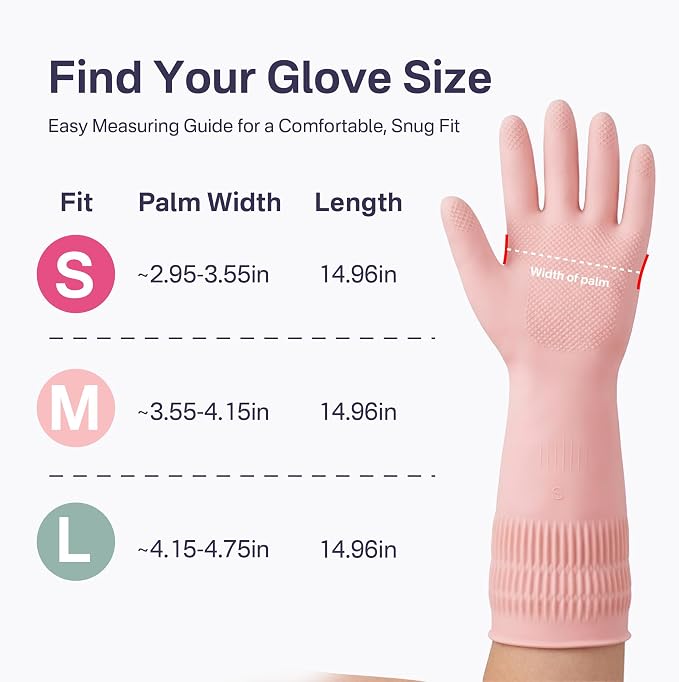 Rubber Dishwashing Gloves, Reusable Cleaning Dish Gloves - Image 7