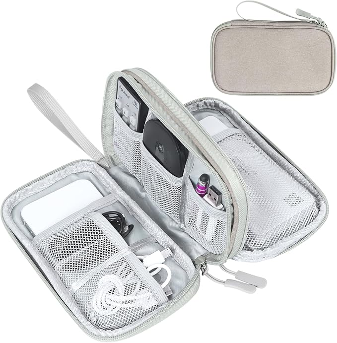 FYY Electronic Organizer, Travel Tech Pouch Bag, Cable Organizer Khaki | Wrist by FYY