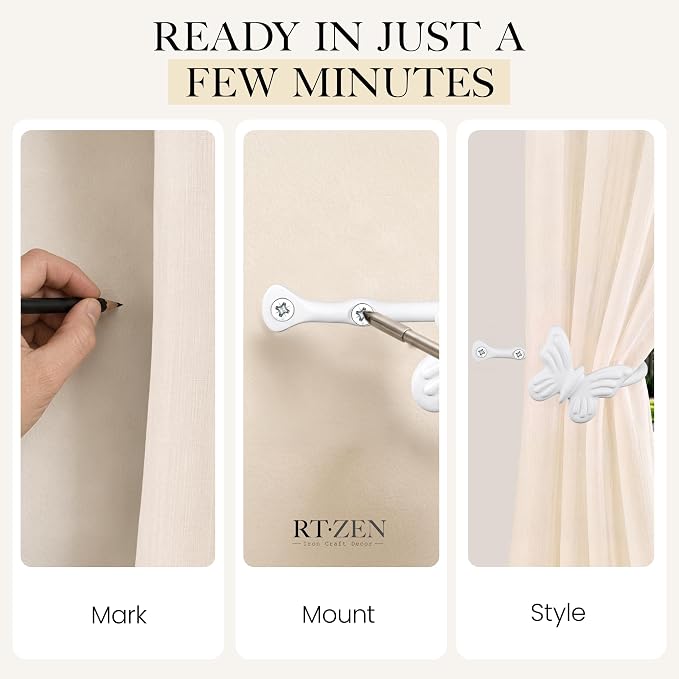 RTZEN Metal Curtain Tiebacks, Drapery Holders - Image 7