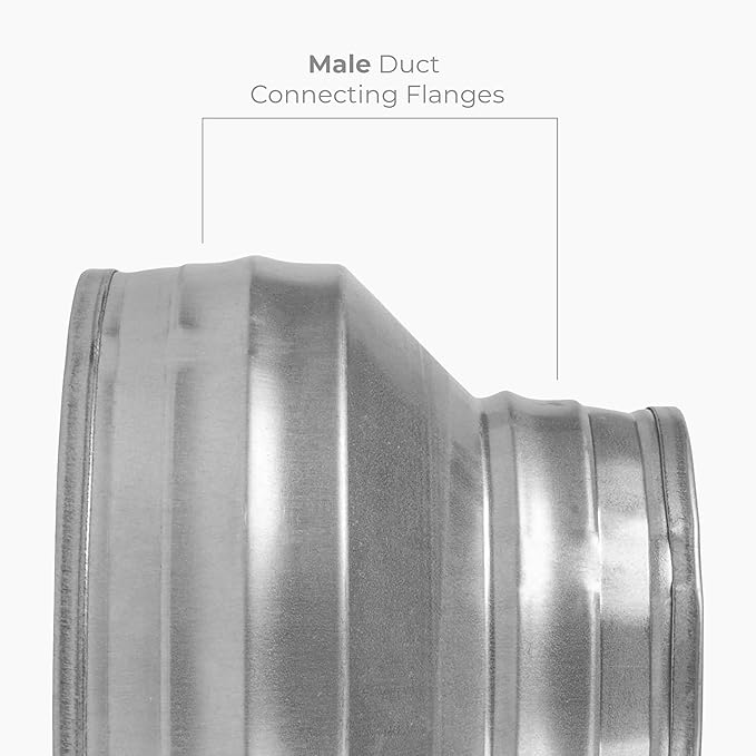 6" to 4" Inch Round Duct Reducer - Male Fit Galvanized Steel Pipe Increaser - Coupling for Round Duct Ventilation Systems - Heating & Cooling