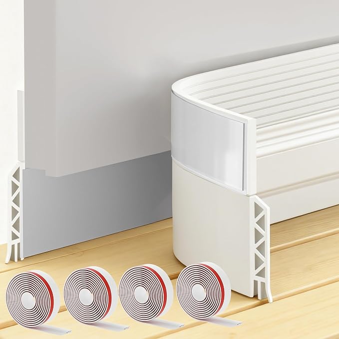 4 Pack Door Draft Stopper Sheets, Door Sweep by Longeas