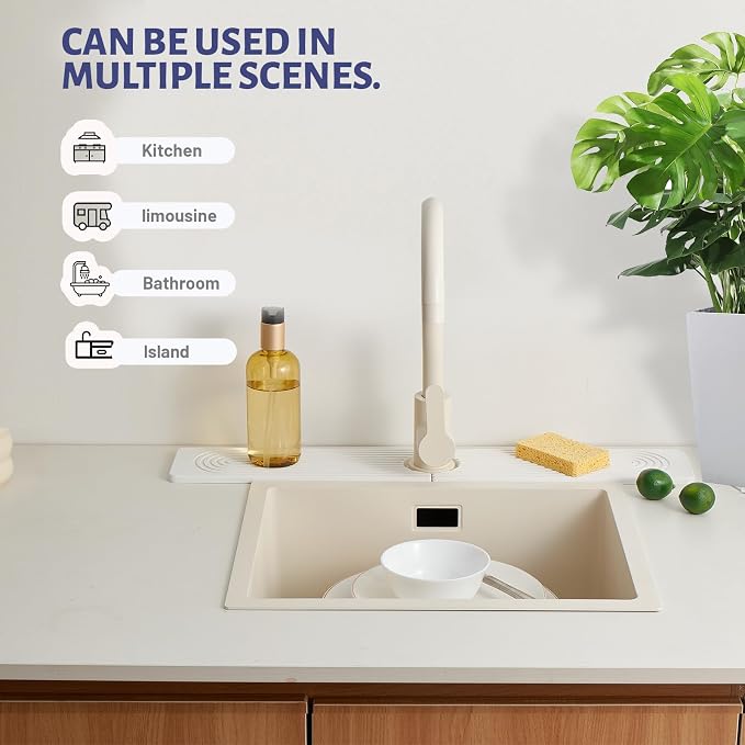 Stone Faucet Mat for Kitchen Sink Diatomite Stone Drying Mat | Sink Splash - Image 7